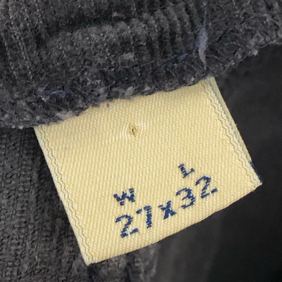 VTG A&F 27x32 low rise corduroy bootcut jeans Y2K 0545 made in USA charcoal gray - Picture 7 of 11